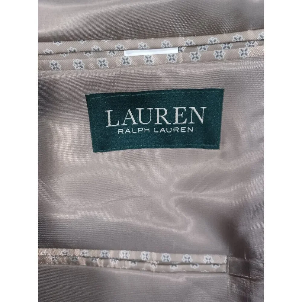 Lauren Ralph‎ Lauren Blazer Mens 42R Tan Plaid 2 Button Jacket
